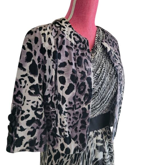 Allen B. 90s Leopard Zebra SIZE 6 Asymmetrical Wrap Dress Baddie sexy sirencore - Picture 11 of 11